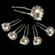 Diamante Flower Design Hair Pins - 10pcs